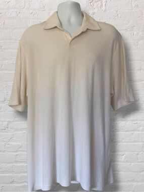 Bullock & Jones XL Polo Shirt Ivory Terrycloth Cotton Resortwear Made in Italy